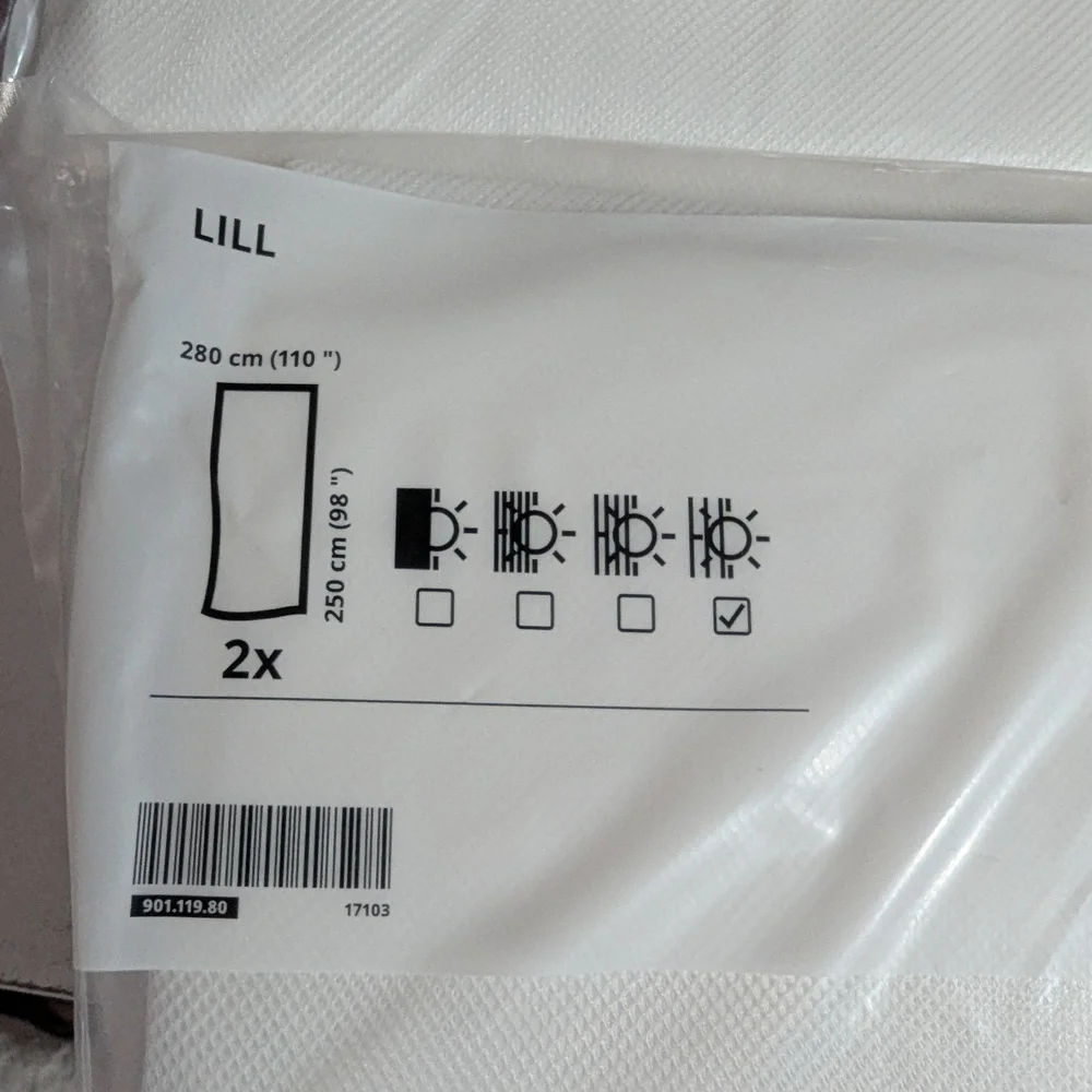 Elegant White Sheer Curtains Two Sets IKEA